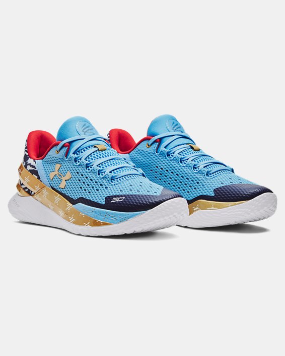Unisex Curry 2 Low FloTro Basketball Shoes, Blue, pdpMainDesktop image number 3